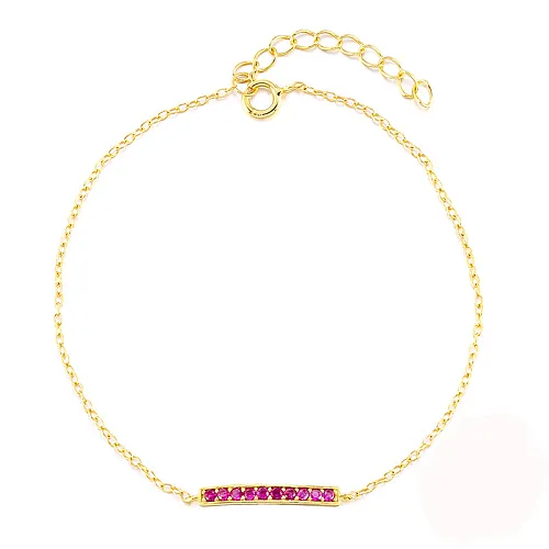 Line Zirconia Silver Sterling Bracelet