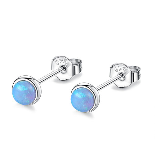 Boucles d'oreilles en argent sterling avec opale bleue