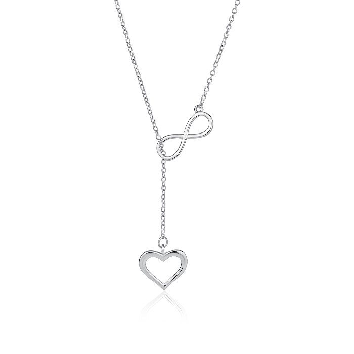 Love Heart Infinity Pendant Necklace