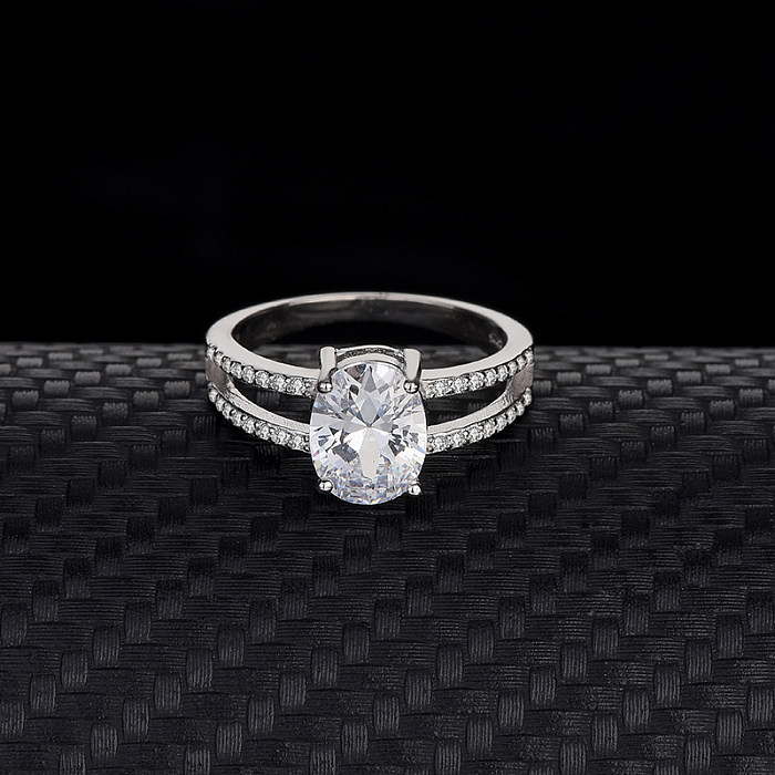 Silver Cubic Zirconia Solitaire Ring