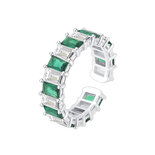 Vollständig offene Ringe mit weißem Smaragd-Zirkonia