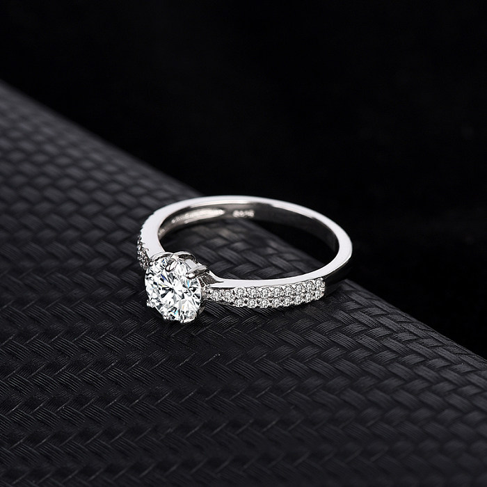 Silver Cubic Zirconia Solitaire Ring