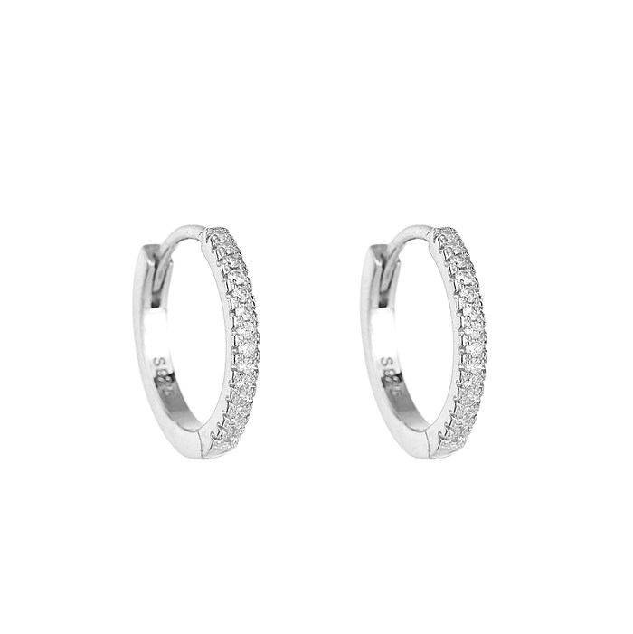 mm Silver Zirconia Hoop Earrings