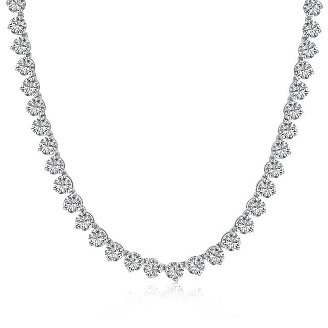 Sterling Silver mm Zirconia Tennis Necklace