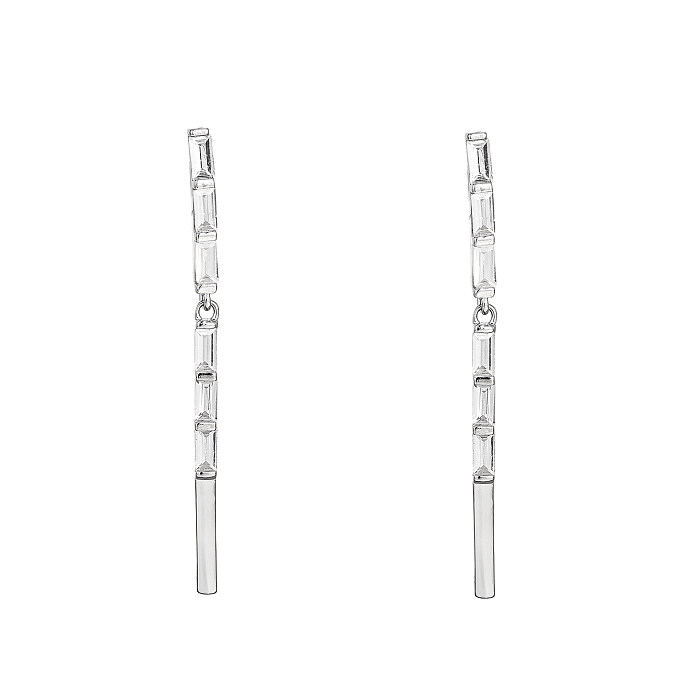 Cubic Zirconia Line Stud Earring