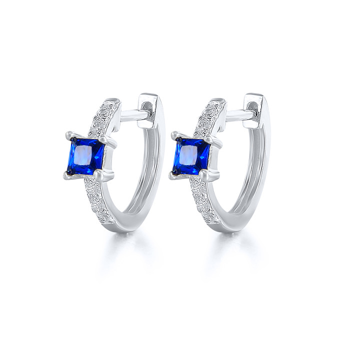 mm Silver Cubic Zirconia Hoop Earring