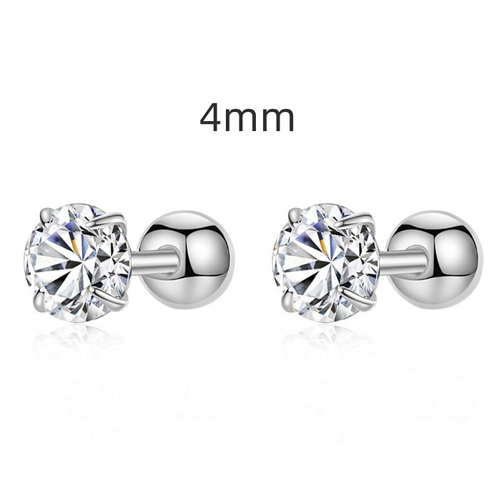 ///mm Zirconia Screw Back Stud Earring