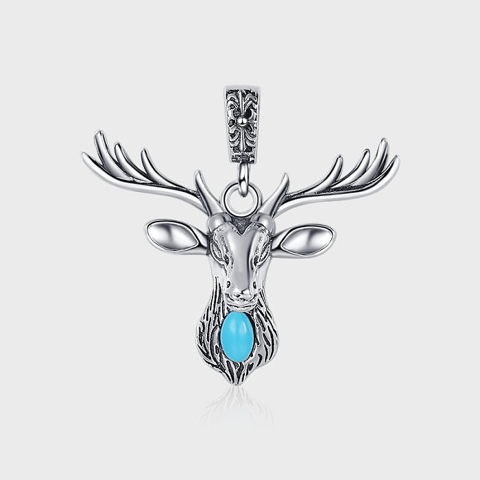 Vintage Elk Antler Turquoise Pendants