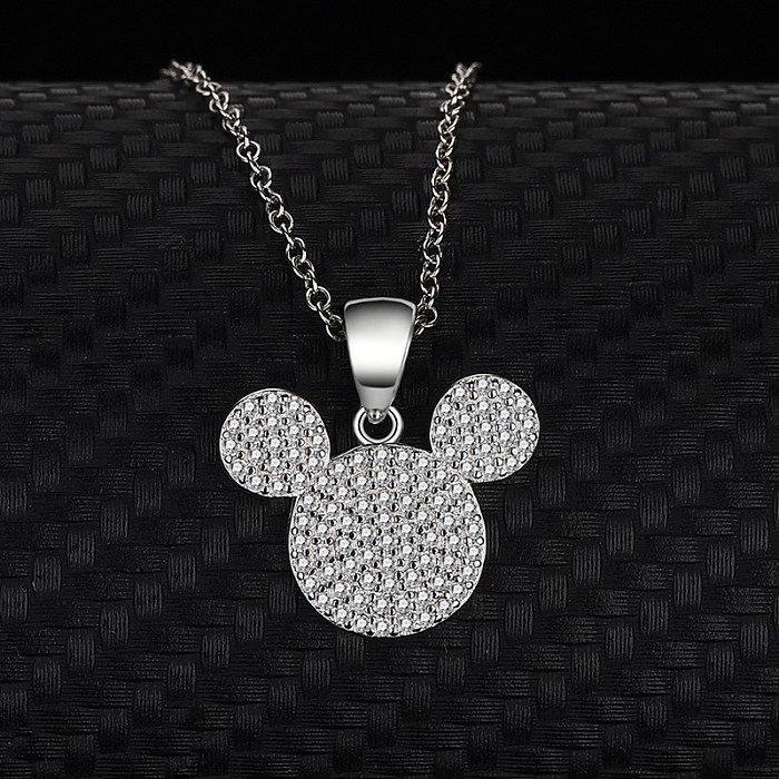 Cubic Zirconia Mickey Pendant Necklace