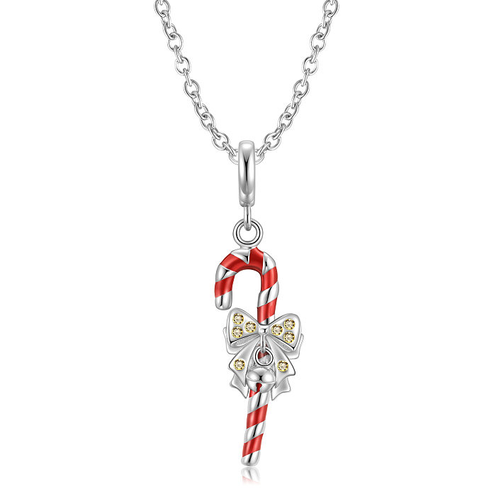 Sterling Silver Christmas Candy Bow Pendants