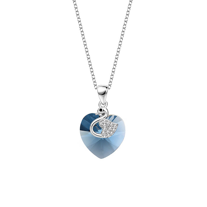 Collier pendentif coeur en cristal autrichien