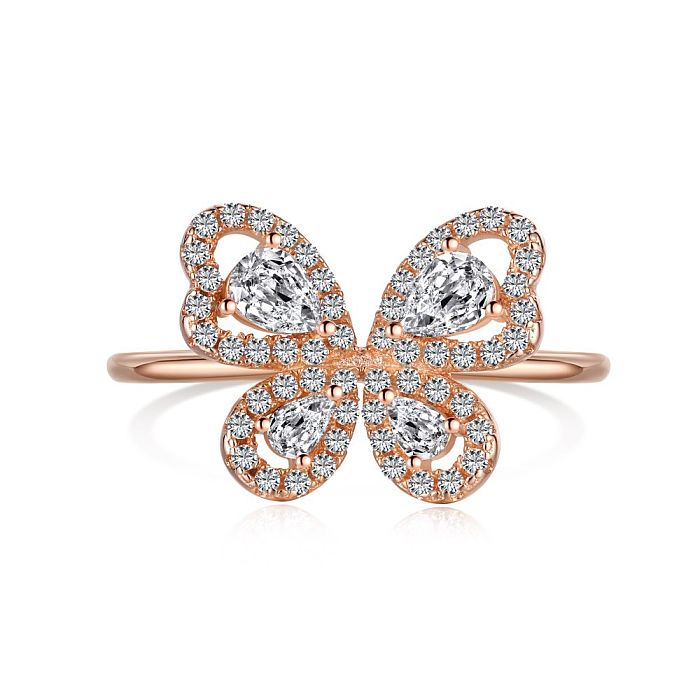 Shiny Butterfly Zirconia Band Ring