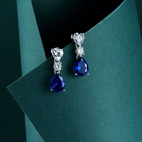 Paraiba Waterdrop Sapphire Stud Dangle Earring