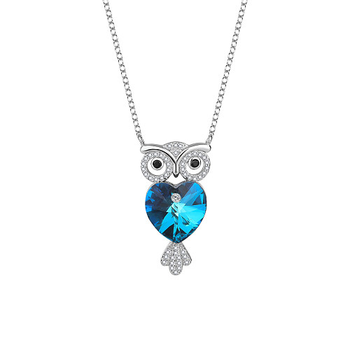 Austrian Crystals Owl Cubic Zirconia Necklace