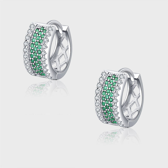 Luxury Zirconia Hollowout Hoop Earrings