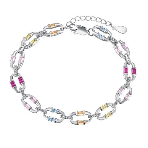 Bracelet de luxe en chaîne de tennis en zircone colorée