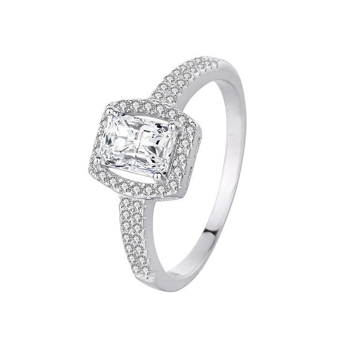 Silver Cubic Zirconia Solitaire Ring