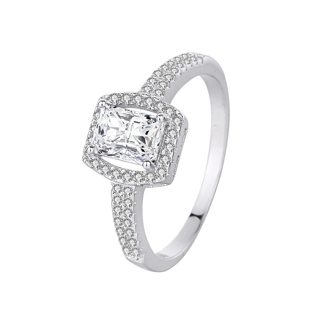 Silver Cubic Zirconia Solitaire Ring