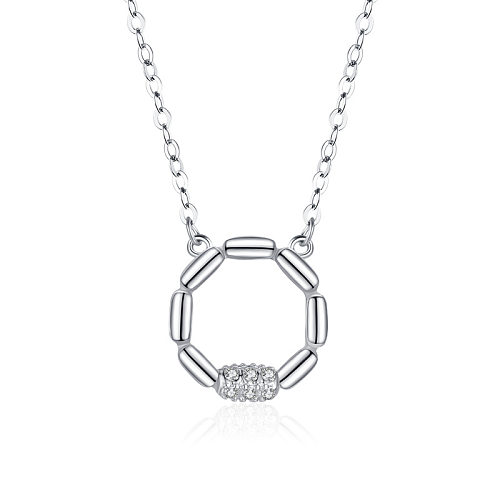 Sterling Silver Zirconia Round Necklaces