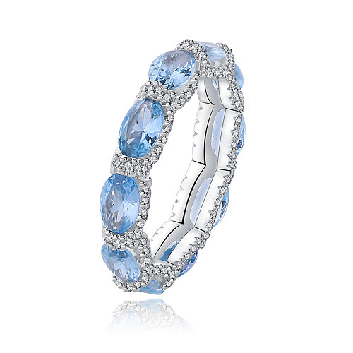 Sterling Silver Blue Topaz Band Ring