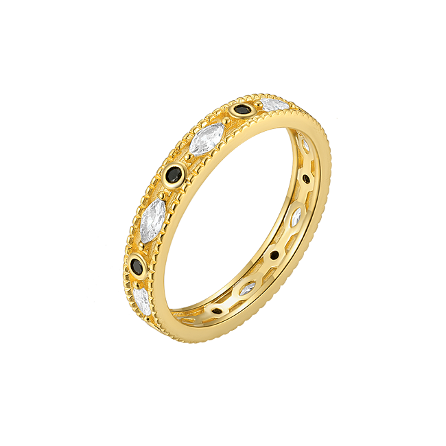 Silver Cubic Zirconia Band Ring