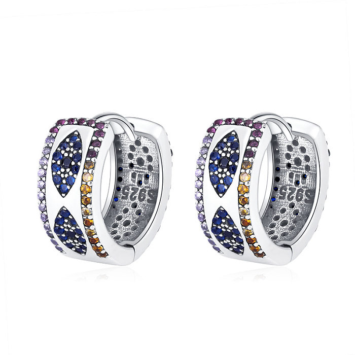 Vintage Zirconia Wide Huggie Hoop Earrings
