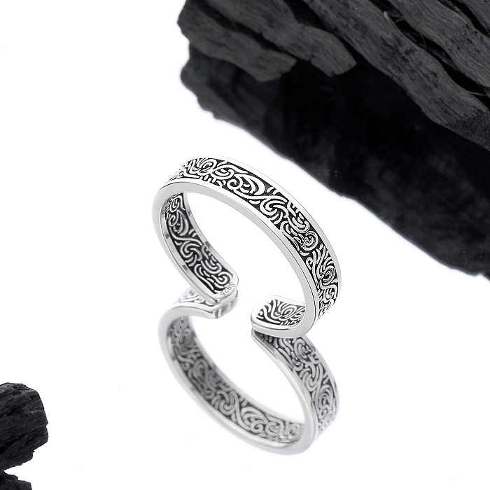 Anéis de dedo do pé de flor vintage prata Tan Cao