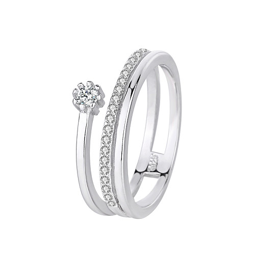 Silver Cubic Zirconia Band Ring