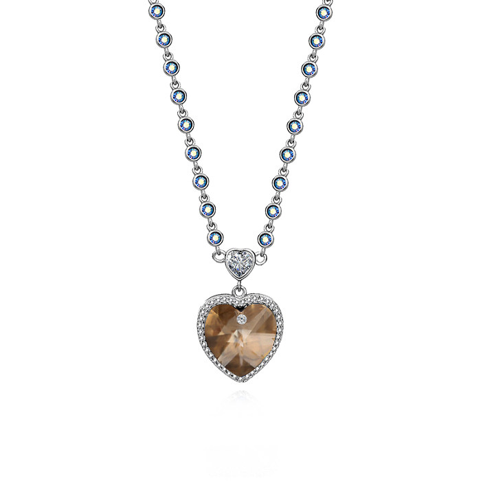 Austrian Crystals Heart Pendant Neckalce