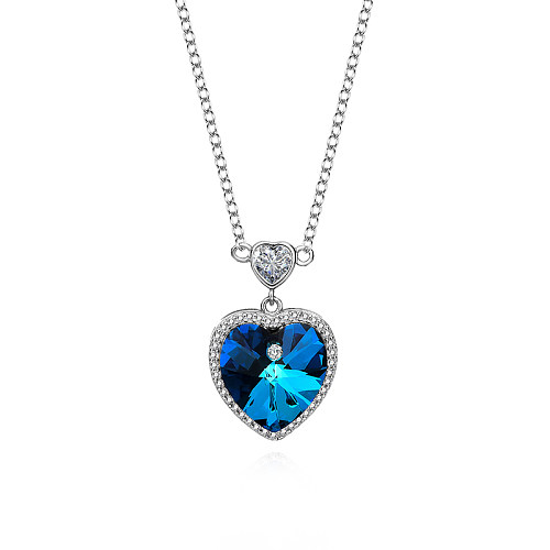 Austrian Crystals Heart Pendant Neckalce