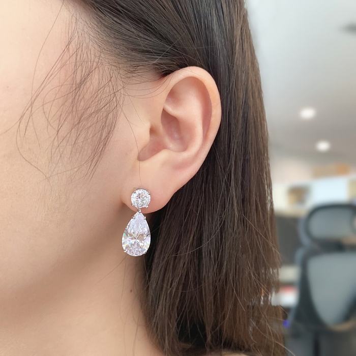 Shiny Waterdrop Zirconia Stud Earring