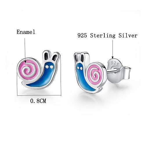 Kids Silver Snails Stud Earrings