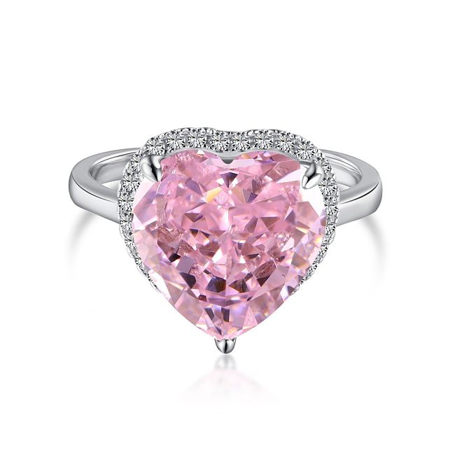 A Zirconia Heart Wedding Party Ring