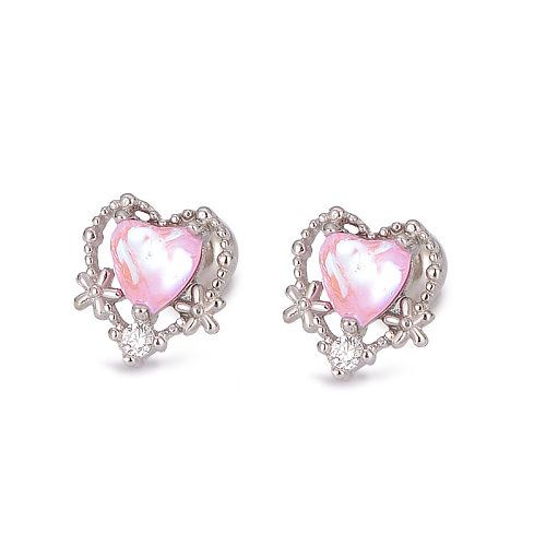 Mini Heart Screw Back Stud Earring