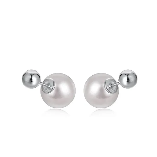 Shiny mm Pearl Screw Back Stud Earring