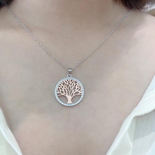 Cubic Zirconia Family Tree Pendant Necklace