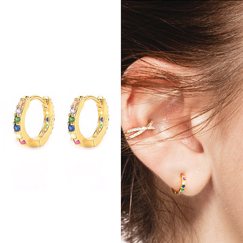 mm Silver Cubic Zirconia Hoop Earring