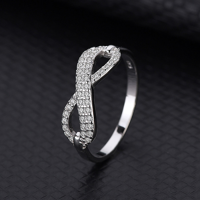 Silver Cubic Zirconia Infinity Band Ring