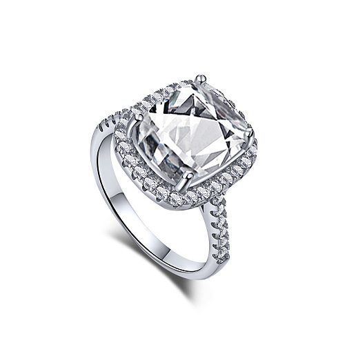 Vintage A Radiant Cut Zirconia Solitaire Ring