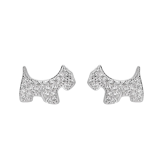 Cubic Zirconia Puppy Stud Earring