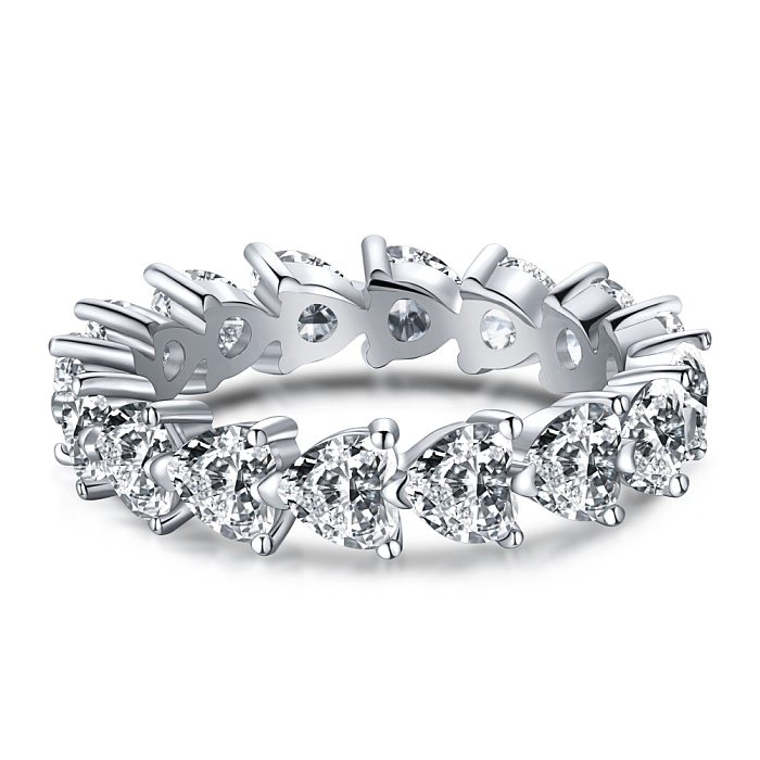 Sterling Silver Zirconia Heart Stackable Ring
