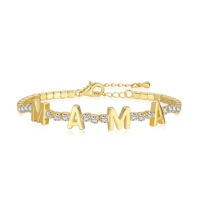 Zirconia MAMA Letters Tennis Bracelet