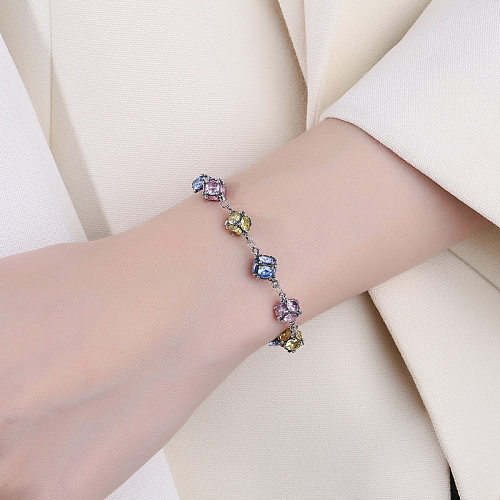 Bracelets de perles de zircone colorées