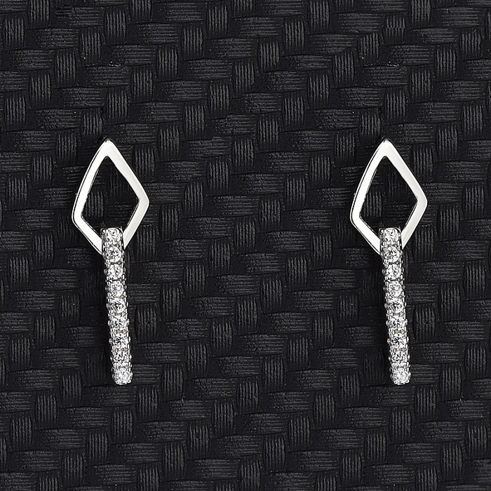 Cubic Zirconia Geometric Stud Earring