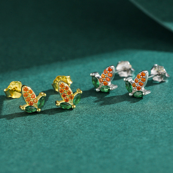 Kids  Silver Zirconia Corn Stud Earring