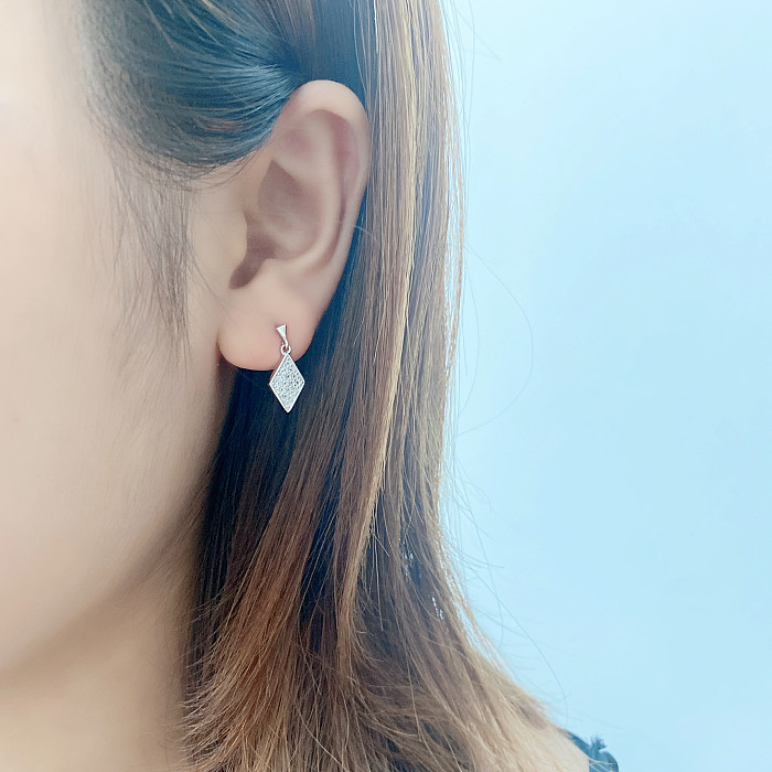 Cubic Zirconia Geometric Stud Earring