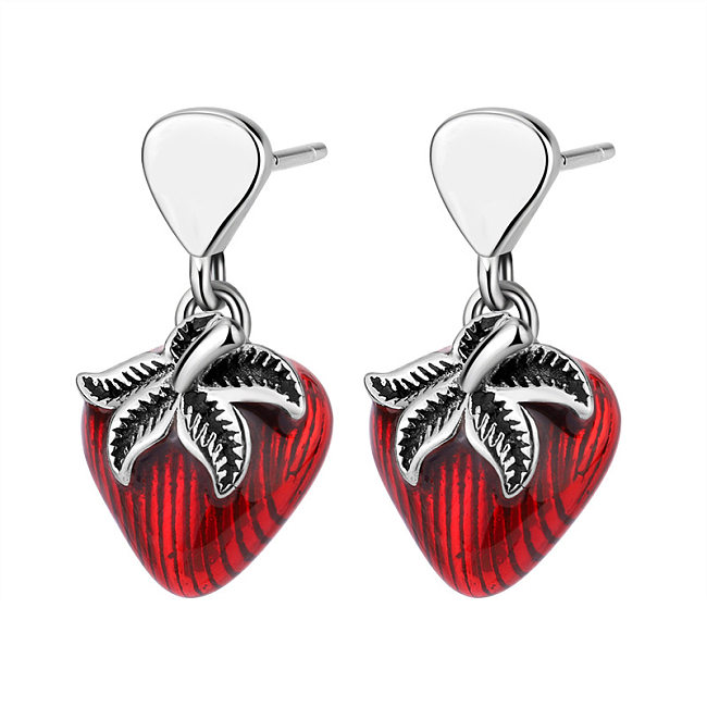 Vintage Strawberry Stud Dangle Earrings