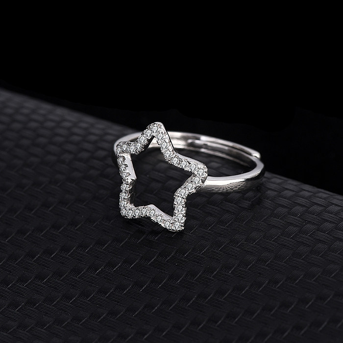 Silver Cubic Zirconia Star Band Ring