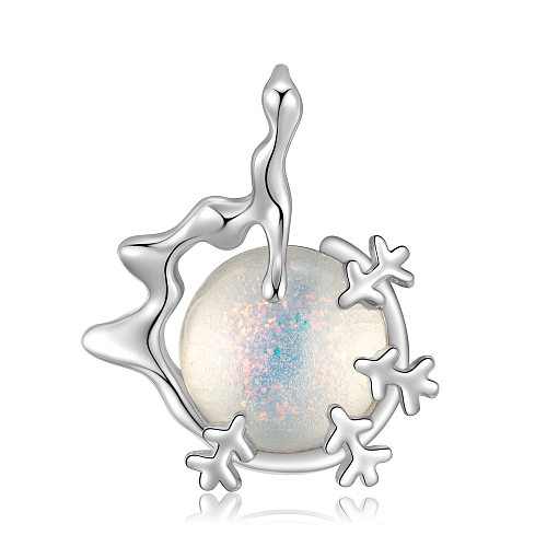 Colgantes de bola de nieve navideña de cristal de plata esterlina
