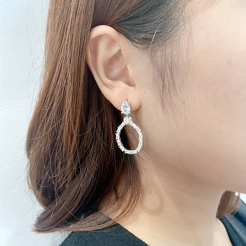 Cubic Zirconia Circle Stud Earring